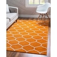 thumbnail image 1 of Unique Loom Trellis Frieze Collection Lattice Moroccan Geometric Modern Area Rug, 3 Feet 3 Inch x 5 Feet 3 Inch, Orange/Ivory, 1 of 5