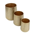 thumbnail image 6 of DecMode 20", 15", 13"H Gold Aluminum Metal Planter with Hammered Design (3 Count), 6 of 13