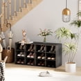 thumbnail image 6 of Shoe Storage Bench, Cubby Shoe Rack with 12 Cubbies, 3-Tier Wood Shoe Rack Organizer, Shoe Organizer Cabinet for Entryway, Hallway, Closet and Garage, Black, 6 of 8