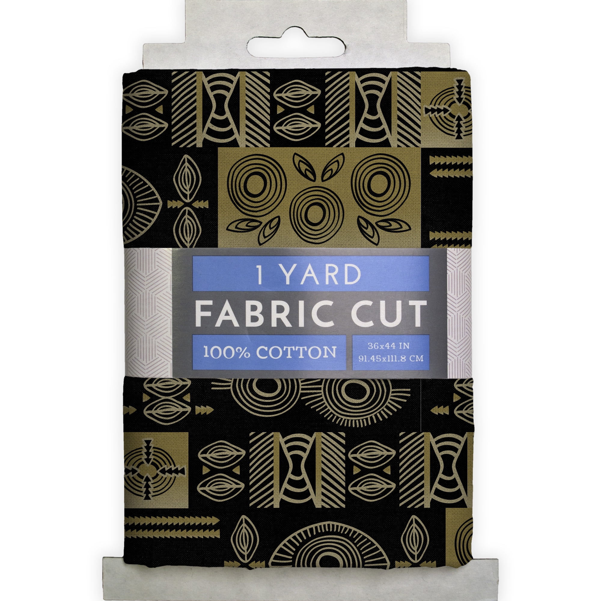 1 Yard 100% Cotton African Instinct, Black, 44" Wide for Quilting & Sewing by David Textiles