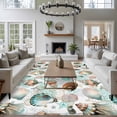 thumbnail image 3 of 8'x10' Area Rugs, Teal Coastal Indoor Outdoor Area Rug for Living Room Bedroom, Summer Beach Conch Shell Nautical Ocean Washable Bathroom Rugs Kitchen Floor Carpet Mats Home Decor Aesthetic, 3 of 8