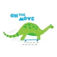 thumbnail image 2 of Noonday Design 26x26 White Modern Wood Framed Museum Art Print Titled - Dinos on the Move I, 2 of 4