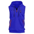 thumbnail image 4 of Dresfit Hoodie Mens Zip Up Sleeveless Tank Tops Drawstring Hooded Vintage Shirts 2026 Summer Loose Big and Tall Oversized Workout Sweatshirt Royal Blue 2XL, 4 of 5
