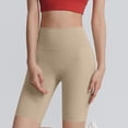 thumbnail image 6 of Kinrui High Waisted Biker Shorts for Women-Crossover High Waist Workout Yoga Long Shorts Khaki L, 6 of 6