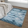 thumbnail image 5 of Modern Area Rug, Geometric Pattern Print Velvet Plush Carpet Distressed Accent Rug, 5 of 9