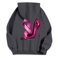 thumbnail image 6 of Women's Round Neck Hooded Sweatshirt Long Sleeved Cancer Survivor Hoodies Casual Pink Ribbon Printed Shirts Trendy Pullover Tops, 6 of 7