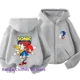 thumbnail image 2 of Sudadera con capucha y cremallera para niños Sonic Lightning 2024 con estampado de dibujos animados Otoño/Invierno Sudadera de manga larga Chaqueta informal Top 2-12 años Niños Niñas, 2 of 4