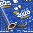 thumbnail image 1 of RUSPEPA Graduation Wrapping Paper Roll, Mini Roll, Blue Gold Class of 2025 with Champagne Caps Gift Paper, YOU DID IT! for Ceremony Party, Grade Class Graduation Celebrations, 17 Inches X 16.4 Feet, 1 of 8