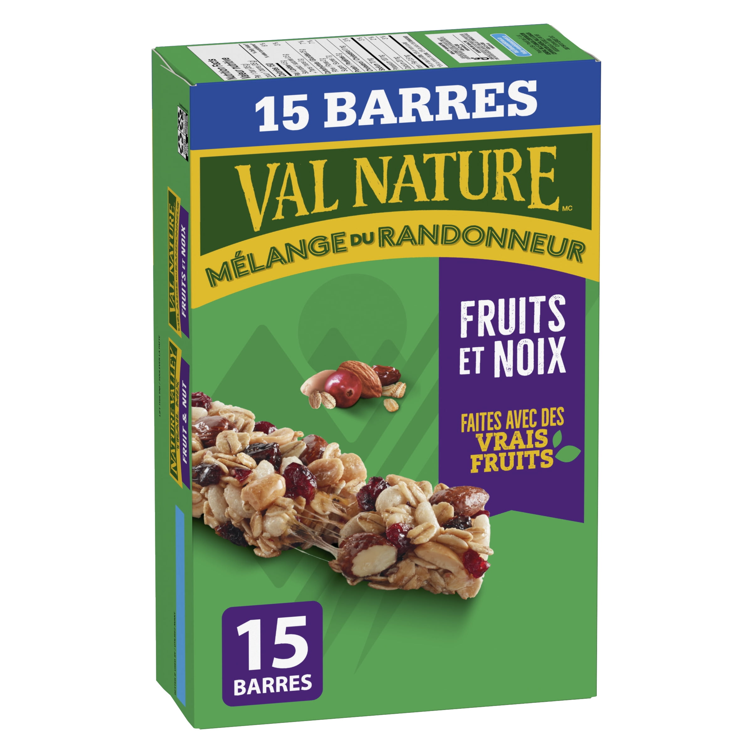 Barres Val Nature Mélange du randonneur Fruits et noix Midsize 15 barres x 35 g, 525 g