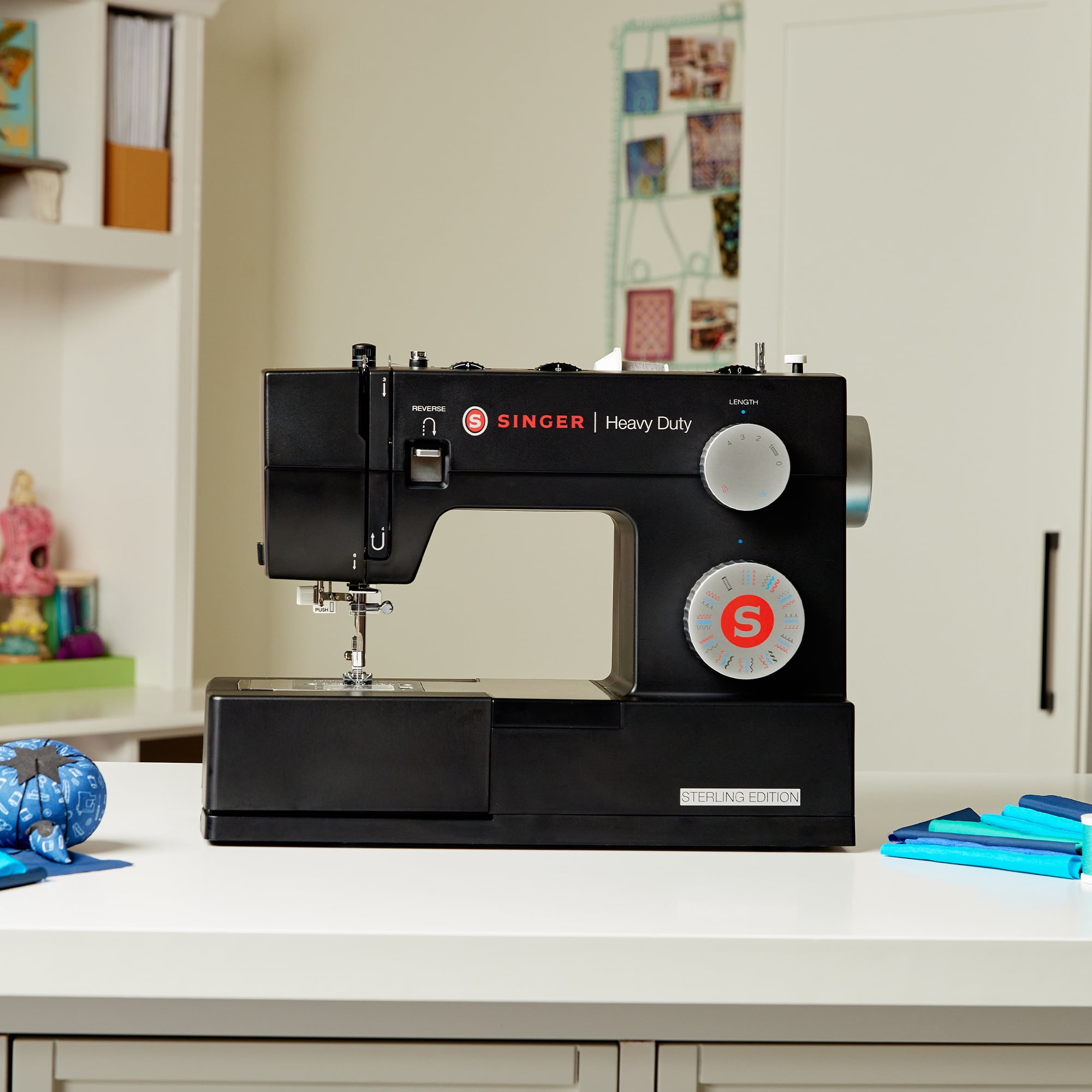 SINGER® Sterling Edition Heavy Duty 4432 Sewing Machine with Accessory Kit | Strong Motor with Enhanced Piercing Power | 110 Stitch Applications | Full Metal frame & 1-step Buttonhole