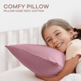 thumbnail image 7 of Comfy Cubs Toddler Pillow with Cotton Pillowcase, 13" x 18" - Microfiber Fill, Mauve, 7 of 7