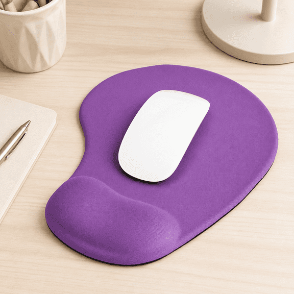 Ergonomic Mouse Pad with Wrist Rest, Gel Wrist Support Mousepad, Pain Relief Laptop Computer Mouse Pad, Non-Slip Mouse Pads for Office & Home (Purple)