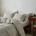 thumbnail image 6 of Simple&Opulence 100% Washed Linen Duvet Cover Set 104"x92" - 3 Pieces Soft Farmhouse Comforter Set Double Embroidered with Button Closure - 1 Duvet Cover and 2 Pillowshams (Linen, King), 6 of 7