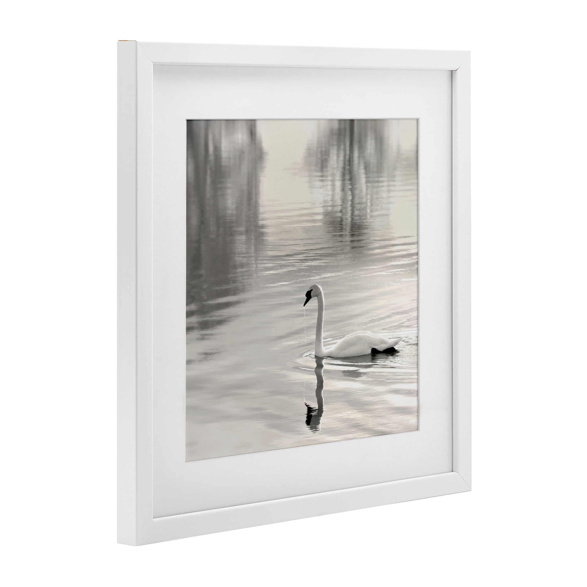 Stupell Industries Morning Sunlit Swan White Framed Print Under Glass, design by Nicholas Bell