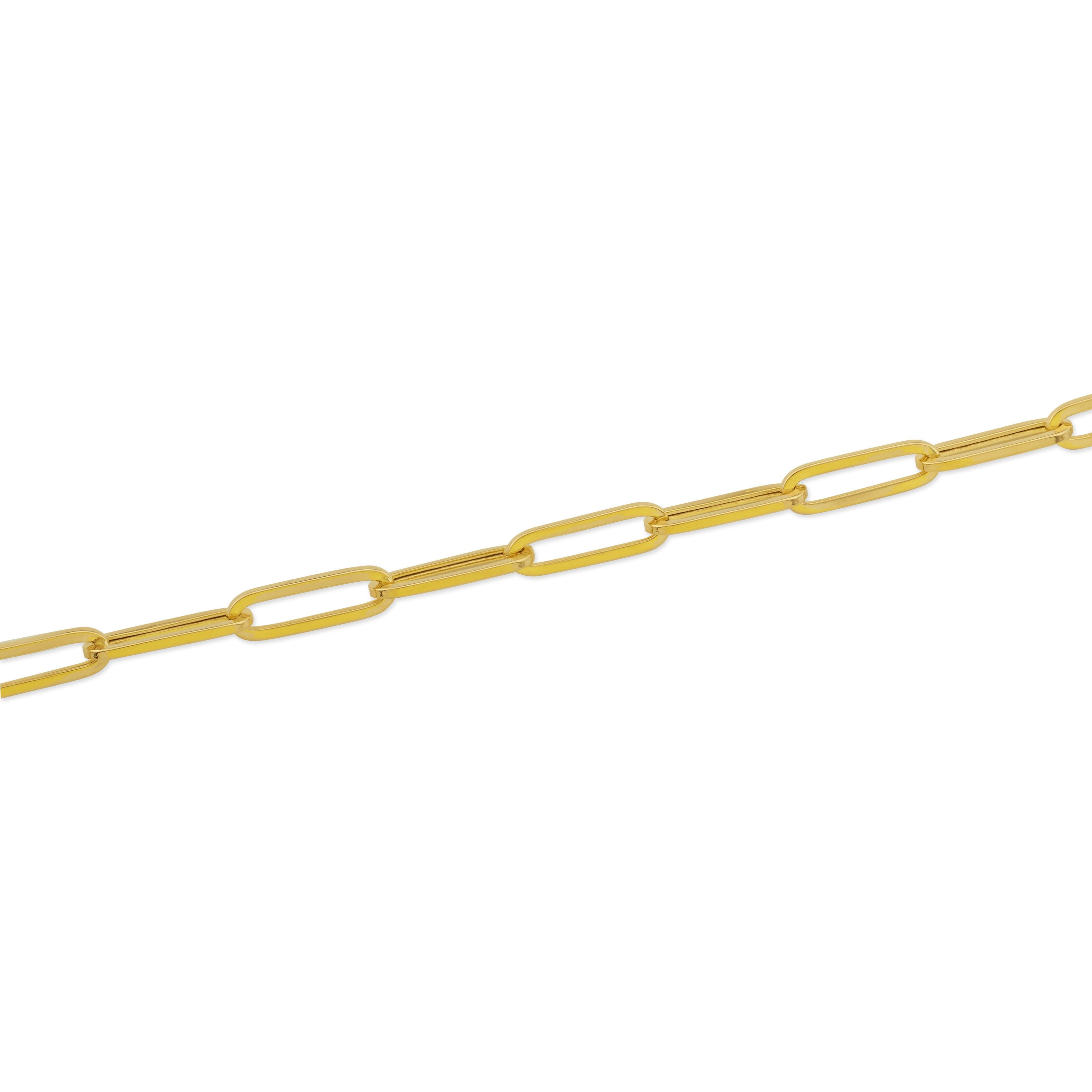 14k Yellow Gold 5mm Paper Clip Link Necklace (22")