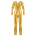 thumbnail image 2 of Aislor Kids Girls' Shiny Metallic Long Sleeves Full Length Gymnastics Dance Jumpsuit, 2 of 7