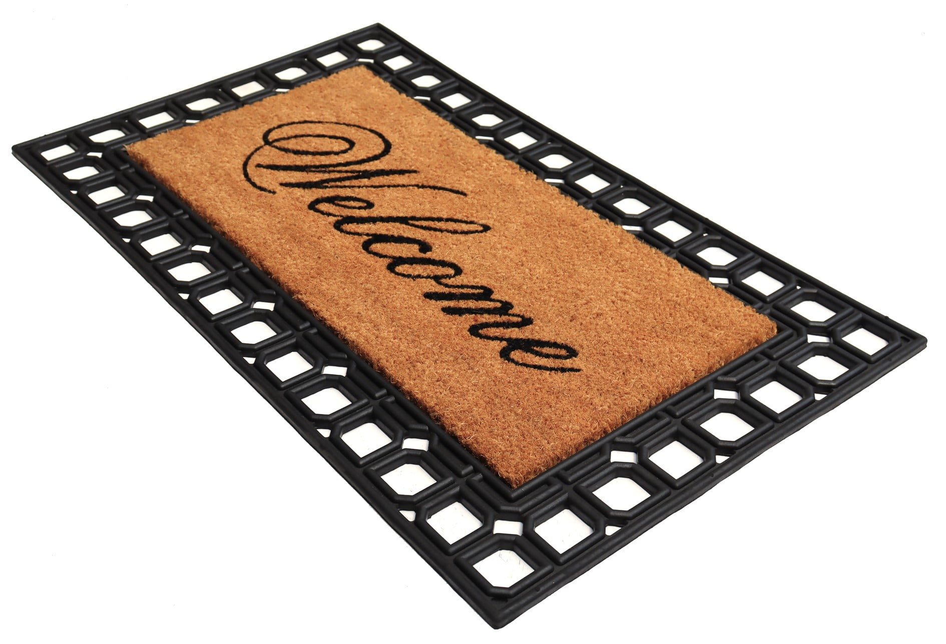 Mainstays Welcome Doormat with Rubber Frame