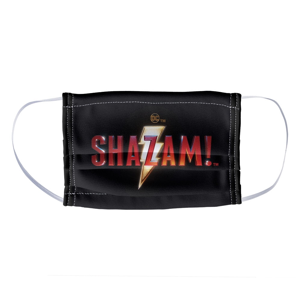Shazam! Movie Logo 1-Ply Reusable Face Mask Covering, Kids