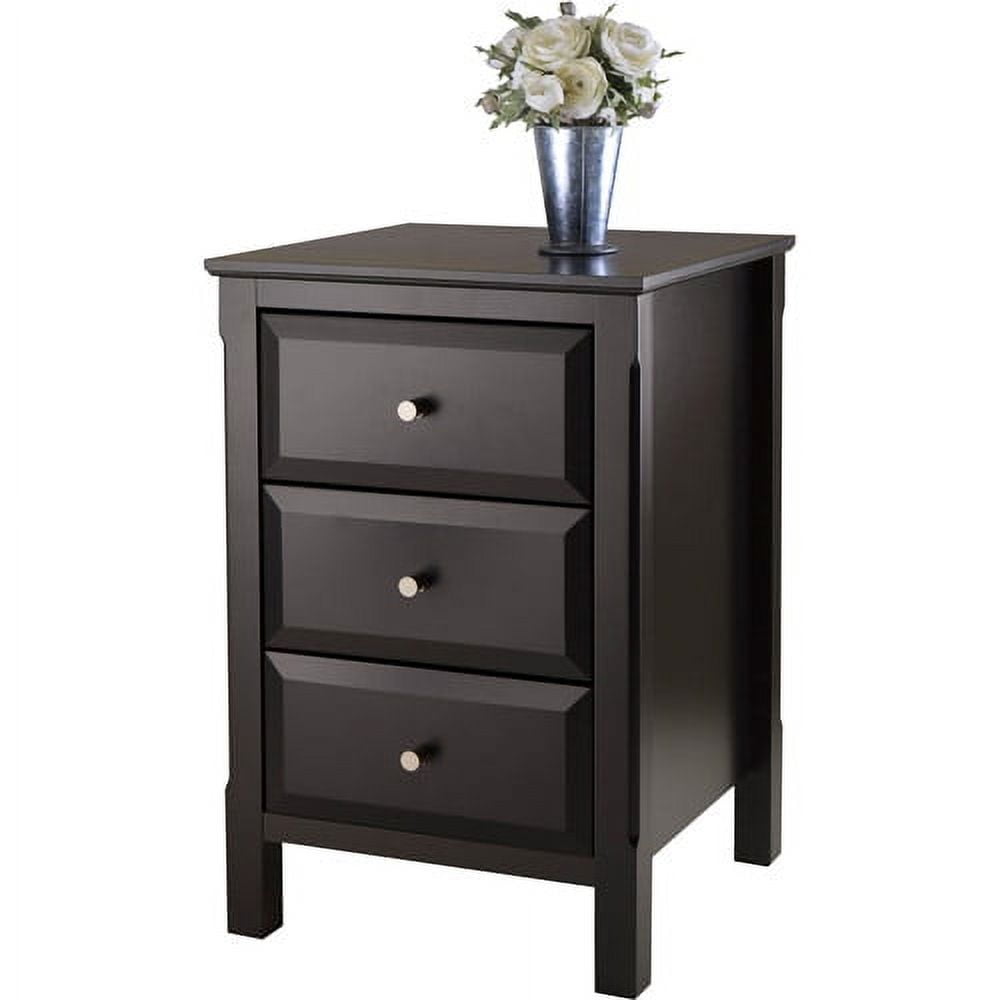 Winsome Timmy 3-Drawer Nightstand, Black Finish