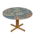 thumbnail image 3 of PIKWEEK Oriental Garden Teahouse Gray and Gold Chinoiserie Tablecloth Round Tablecloths Round Table Cover for Circular Table, 3 of 7