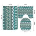 thumbnail image 3 of Teal Geometric Boho Pattern Bathroom Rugs Sets 3 Piece,Toilet Cover Set,Absorbent Non Slip Bathroom Mats Sets with U-Shaped Contour Rug Toilet Rug Set, 3 of 5