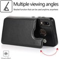 thumbnail image 2 of Design for Samsung Galaxy A20/A30/M10S Case with Tempered Glass Screen Protector Credit Card Holder Slot, PU Leather Wallet Phone Cases Stand Kickstand Protective Cover for Glaxay A 20 Men Black, 2 of 6