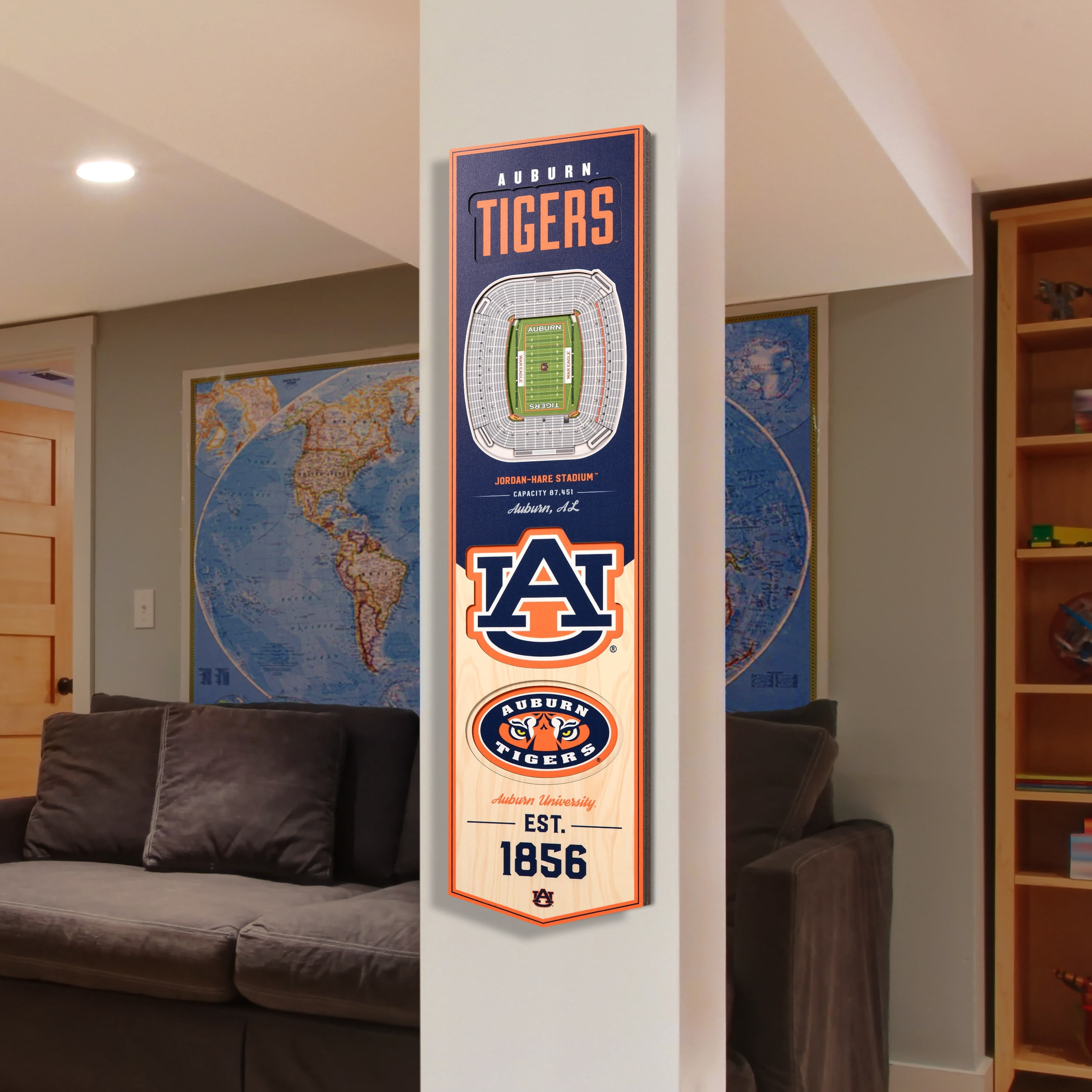 Auburn Tigers 8'' x 32'' 3D StadiumView Banner