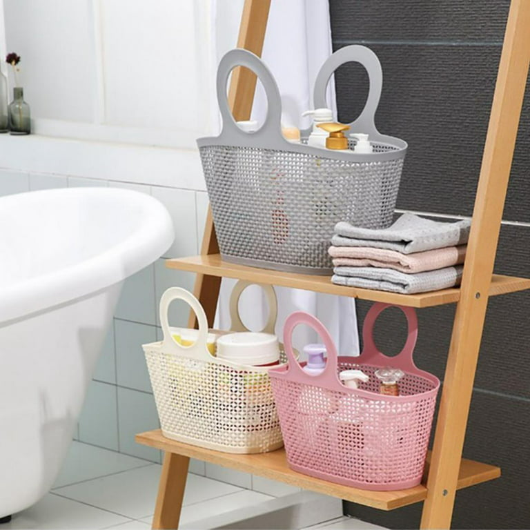 Portable Shower Caddy Basket, Plastic Storage Soft Carry Tote With