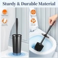 thumbnail image 5 of Toilet Bowl Brush Holder Set: 2 Pack Modern Deep Cleaning Bathroom Toilet Scrubber with Caddy for Rv - Rim Decorative Accessories Cleaner Brushes for Toilet - Black, 5 of 7