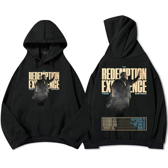 Rod Wave Redemption Experience Tour 2025-2026 Hoodie - Unisex Fashion Graphic Streetwear Long Sleeve Sweatshirt