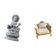 thumbnail image 5 of Estatua de Guan Yin en miniatura, sofá, figurita, muebles para casa de muñecas, marco de madera, artesanía en piedra, adecuada para decoración del, 5 of 8