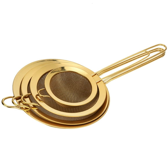 Dekaim Flour Sieve 4Pcs Home Kitchen Stainless Steel Flour Sieve Sifter Mesh Strainer for Oil Residue Fruit Juices