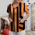 thumbnail image 5 of Godom Womens Fall Halloween V Neck Shirt Holiday Funny Family Graphic Tee Casual Autumn Tops, 5 of 6