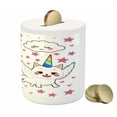 thumbnail image 3 of Unicorn Cat Piggy Bank, Comic Pop Art Style Fiction Animals Funny Faces Rainbow Horns Stars, Ceramic Coin Bank Money Box for Cash Saving, 3.6" X 3.2", Multicolor, by Ambesonne, 3 of 4