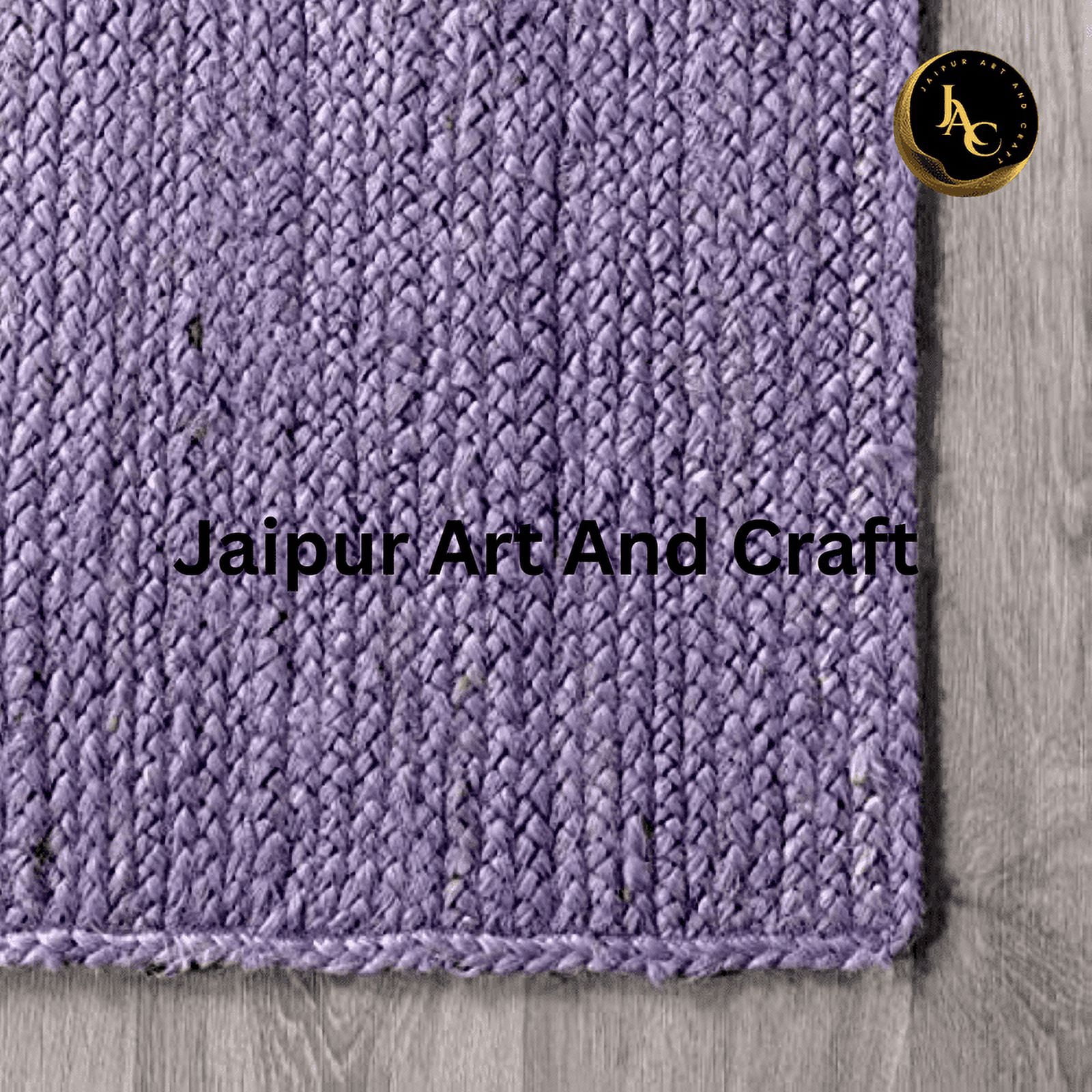 Jaipur Art And Craft Braided Reversible Indoor Carpet Rectangle Blue Jute Area Rug (9x10 Sq ft)