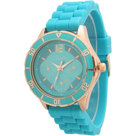 Women's Silicone Band Sporty Tachymeter Chronograph Watch