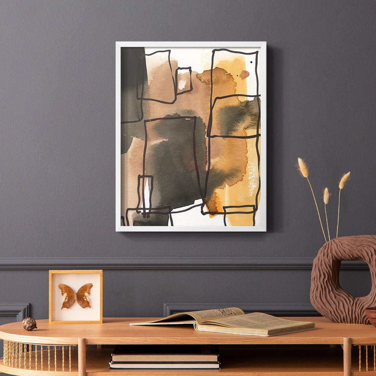 Retro Vibe I in White Solid Wood 8 x 10 Framed Print