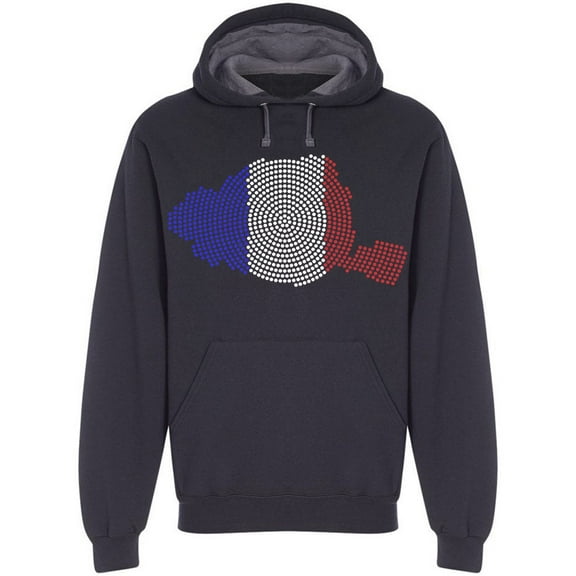 Abstract Map Paris Flag Colors Hoodie Men -Image by Shutterstock, Male x-Large