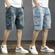 thumbnail image 2 of Pantalones cortos bermudas para hombre con bolsillos, pantalones cortos de mezclilla para hombre, pantalones cargo holgados, tendencia de corte 2024, botones, retro, de lujo, finos, en oferta, 2 of 4