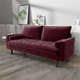 thumbnail image 2 of Pemberly Row Modern / Contemporary Velvet Living Room Sofa In Rosy, 2 of 6