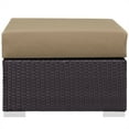 thumbnail image 3 of Modway Convene Square Fabric and Rattan Patio Ottoman in Espresso/Mocha, 3 of 3
