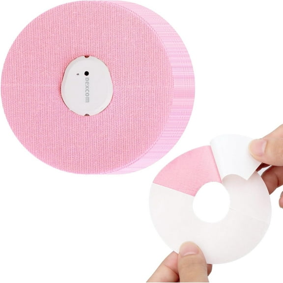 SUNMON 40 Packs Dexcom G7 Over Patches Waterproof - G7 Dexcom Over Patch, Adhesive Patches Pre-Cut Long Lasting for 10-14 Days, Not Included Dexcom G7 Sensor (Pink)