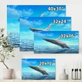 thumbnail image 3 of Humpback Whale Jumping Out of Sea 12 in x 8 in Painting Canvas Art Print, by Designart, 3 of 4