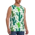 thumbnail image 2 of Bingfone Cactus 1 Pattern Men's Tank Tops Workout Sleeveless Tee Shirts Running Beach Tanks for Men-Small, 2 of 7