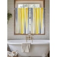 thumbnail image 7 of Tier Curtains 45 Inches Long, Yellow Gray White Window Treatment Curtain Drapes, Farmhouse Gradient Abstract Art Window Half Privacy Curtains for Bedroom Bathroom, 42"x45", 2 Panels, 7 of 7