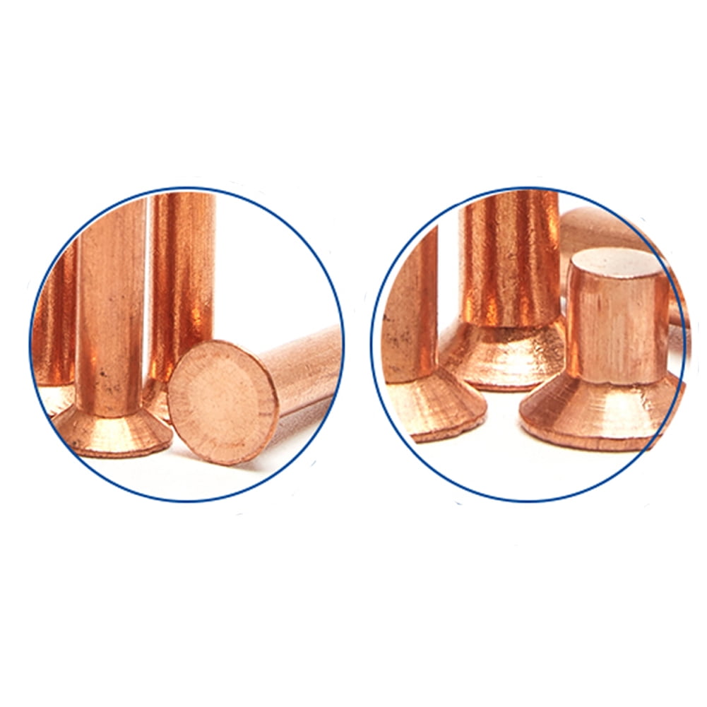 (20pcs) Purple Copper Countersunk Head Solid Rivets Fasteners, M5x25mm