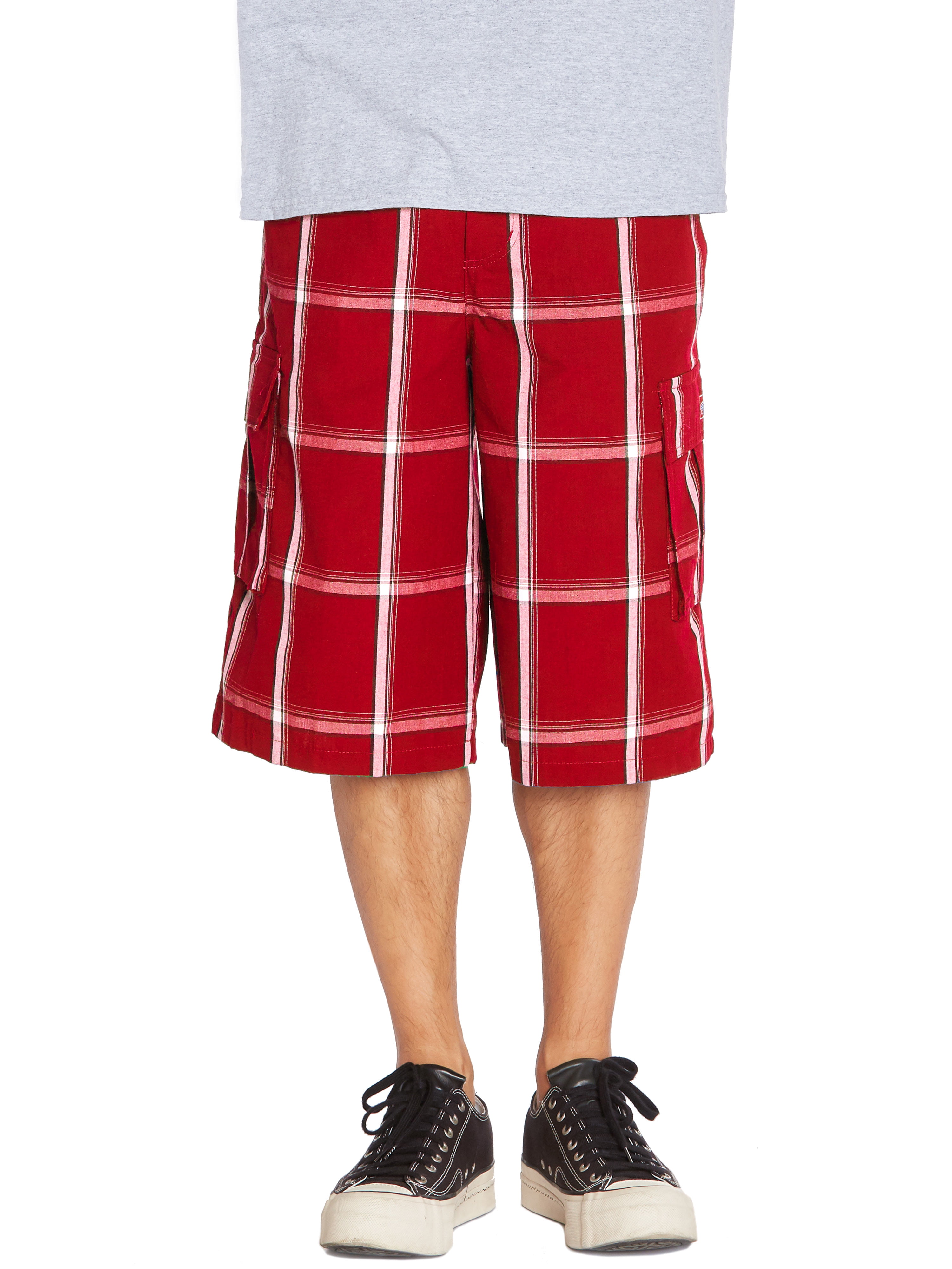 Red plaid basketball shorts hotsell