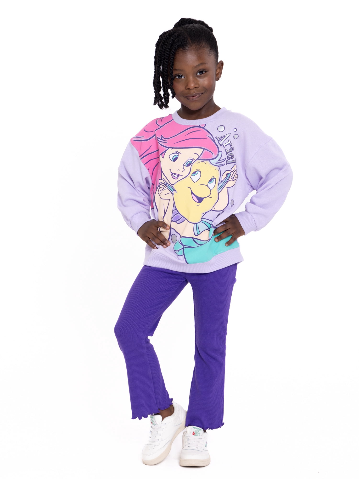 Disney Princess Toddler Girl Ariel Graphic Sweatshirt and Leggings Set, 2-Piece, Sizes 12M-5T
