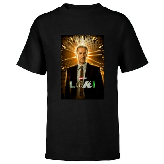 Marvel Loki Agent Mobius Disney Series Poster - Short Sleeve T-Shirt for Kids - Customized-Black