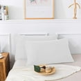 thumbnail image 5 of Dan River Standard Pillowcase White Set of 2 with Envelope Closure Jersey Knit Cotton Ultra Soft Breathable - 20x30 in, 5 of 9